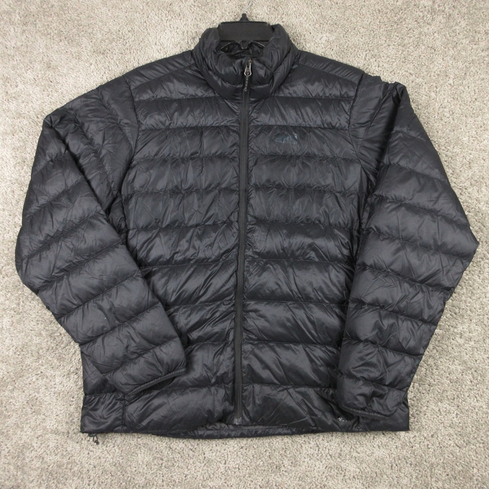 REI Co-op Jacket Mens Large Black 650 Down Puffer Coat Outdoor Hiking Ski Zip Up